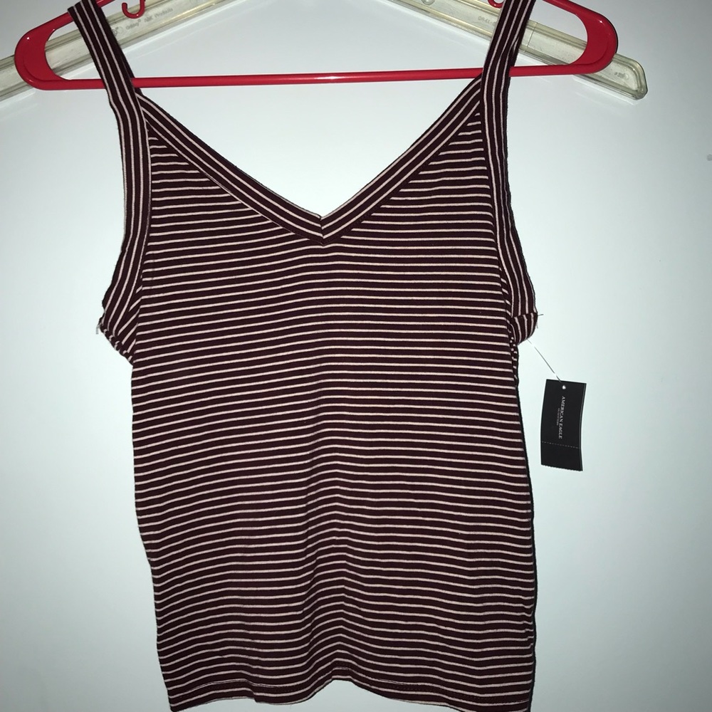 NEW! American eagle maroon striped tank top size S